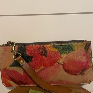 Brown/ Floral Patricia Nash Wristlet